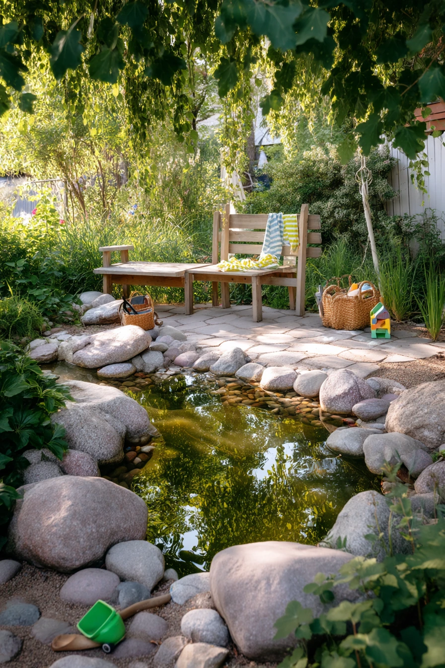 Kid-Friendly Pond With Safe Edges