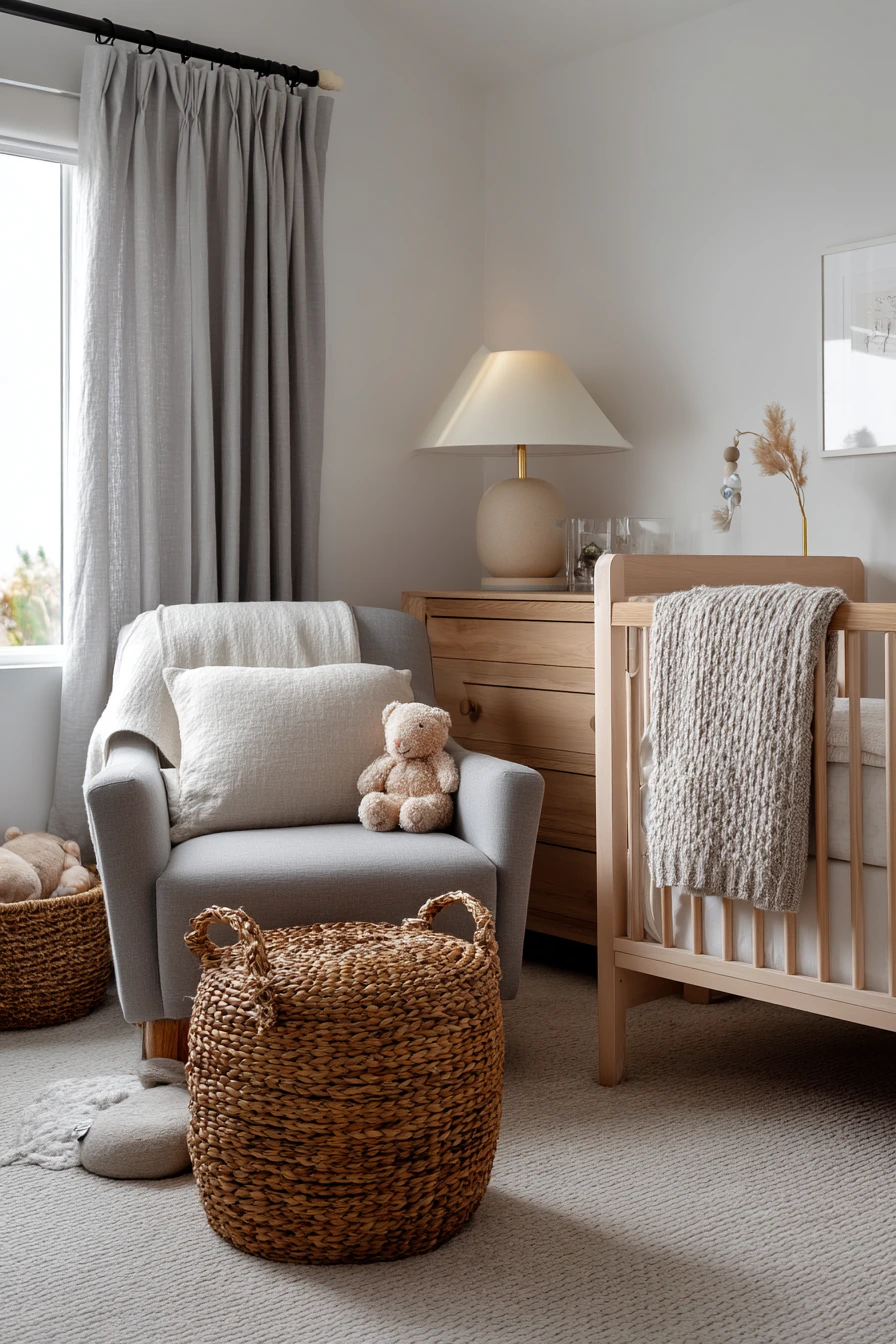 Gray Bedroom Nursery Corner