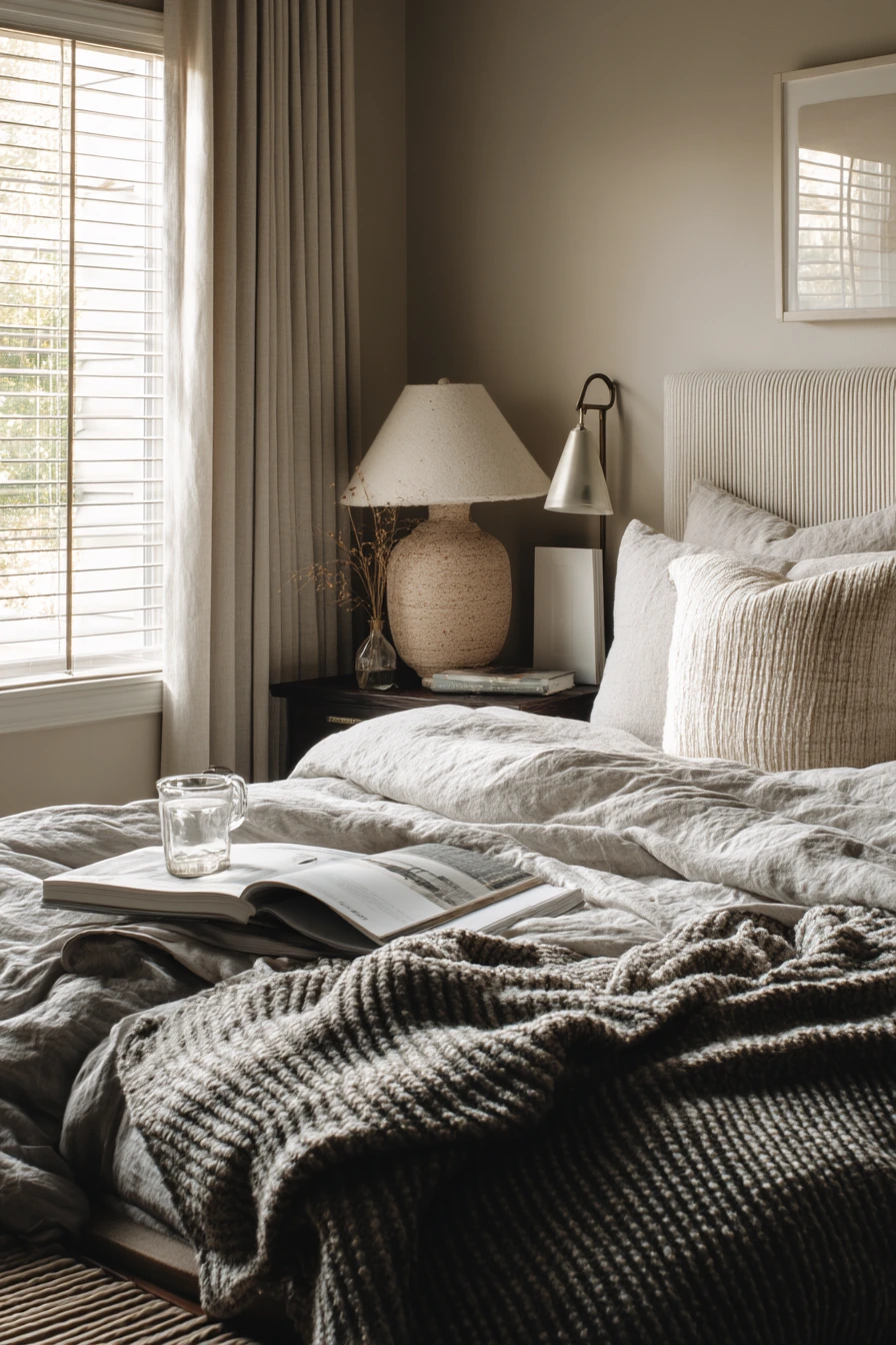 Gray Bedroom with Textural Layers