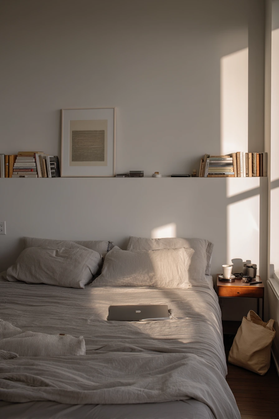 Minimal Gray Bedroom for One