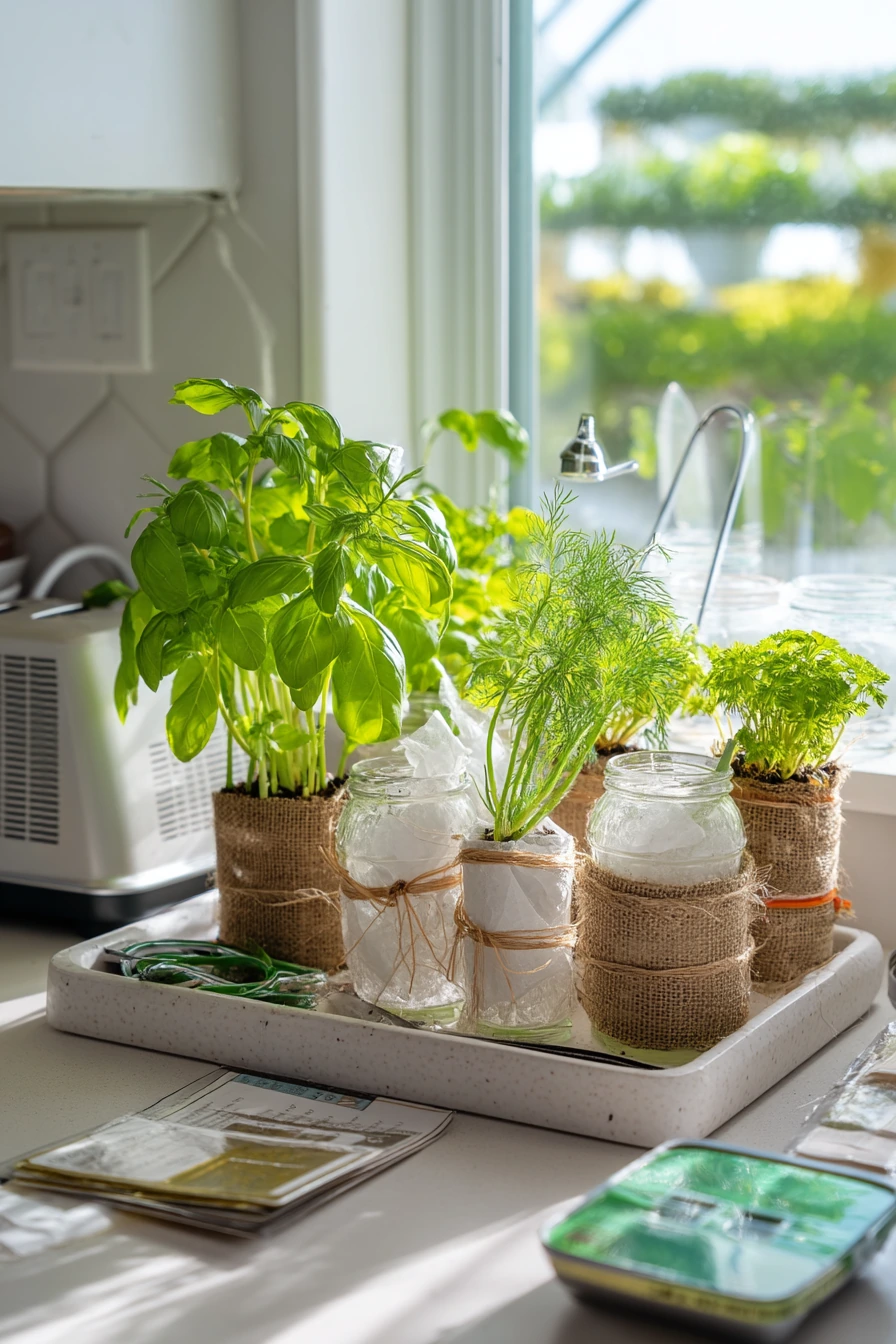 Renter-Friendly Herb Garden in Reused Containers