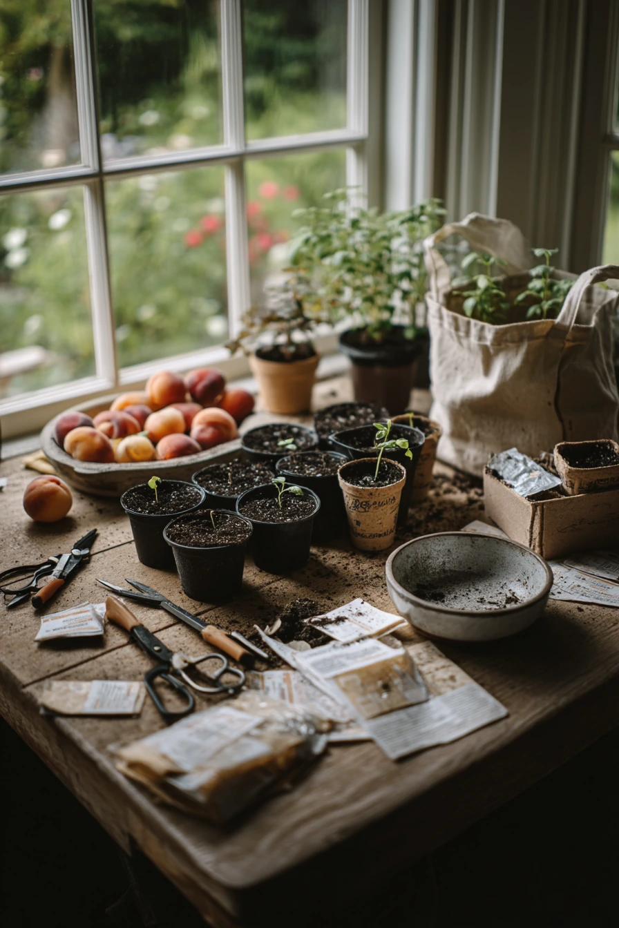 DIY Herb Potting Setup After the Grocery Run