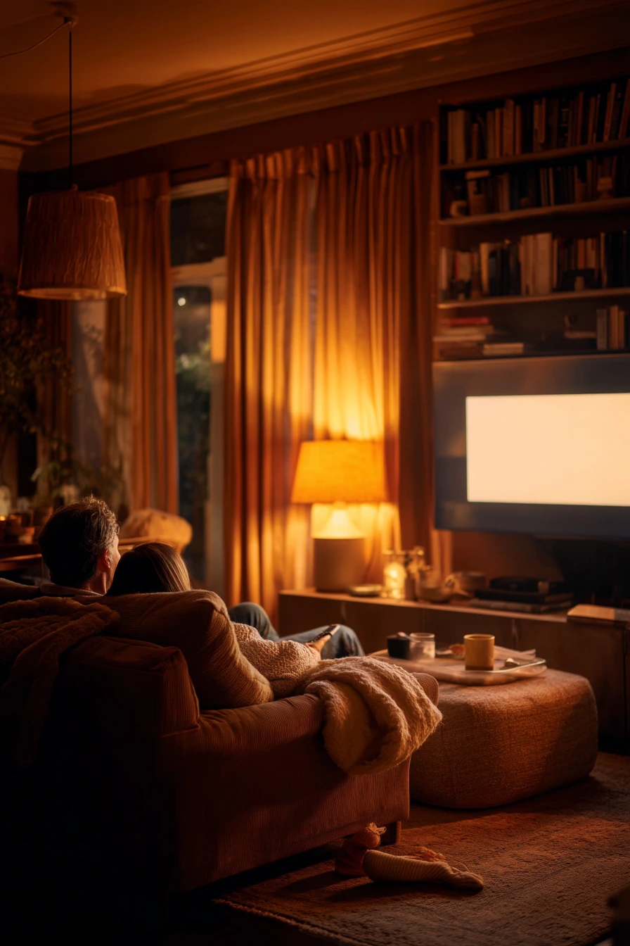 Warm Evening Media Room