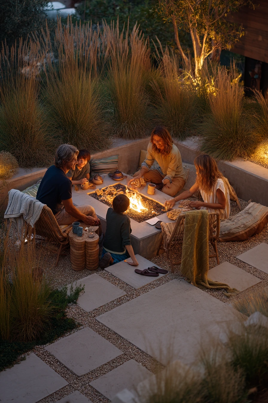 Evening Firepit Garden