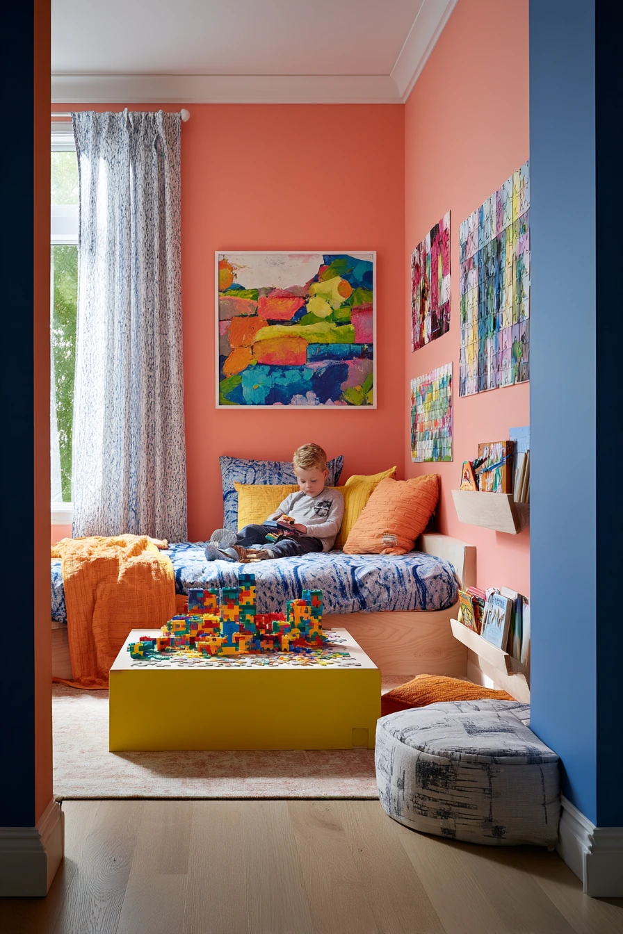 Bold Color Playroom Bedroom