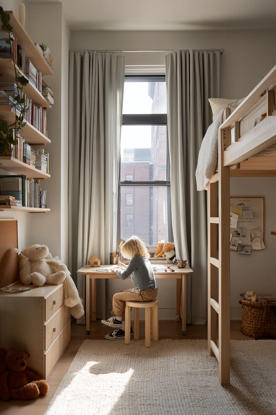 Small Space Kids Room With Loft Bed