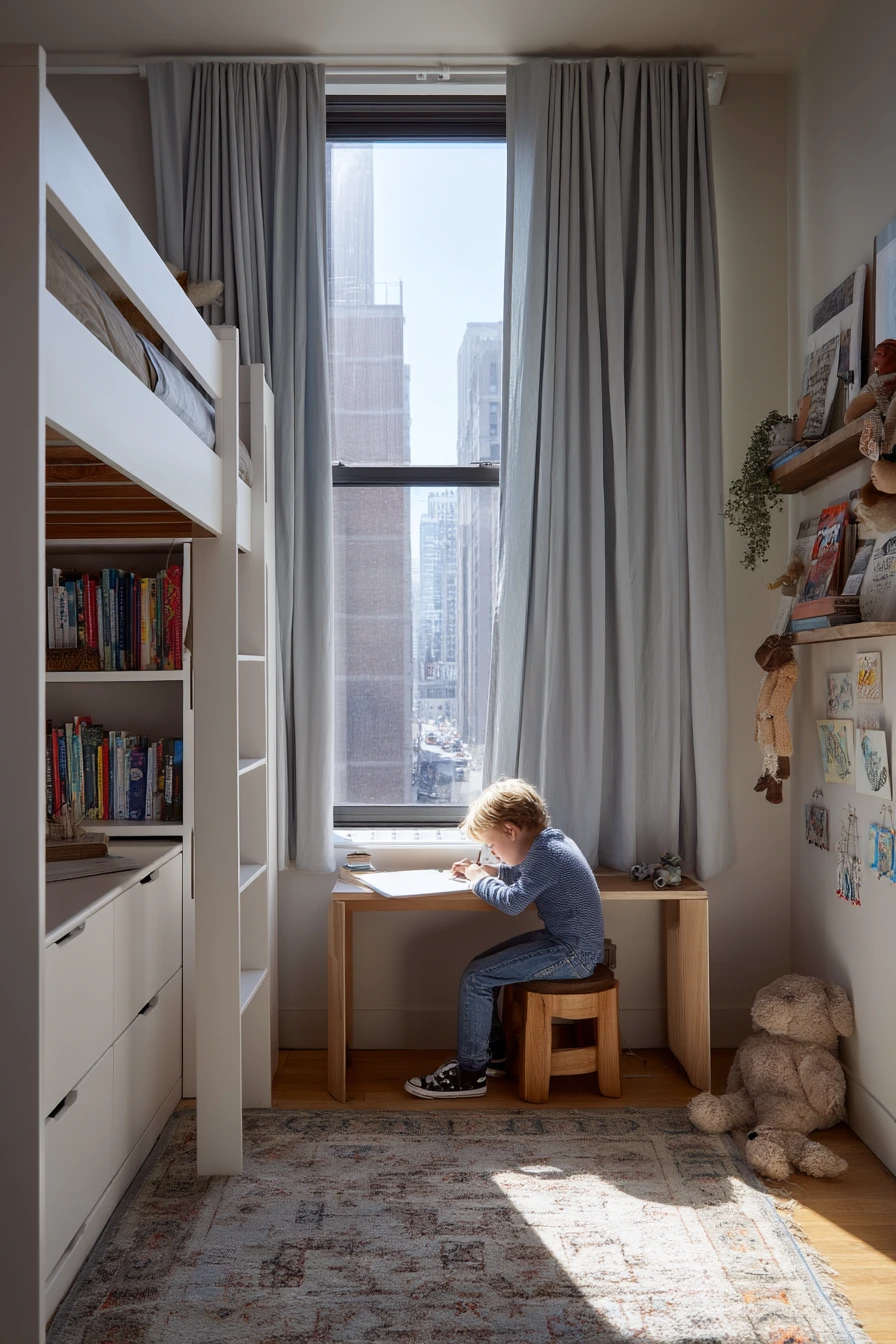 Small Space Kids Room With Loft Bed