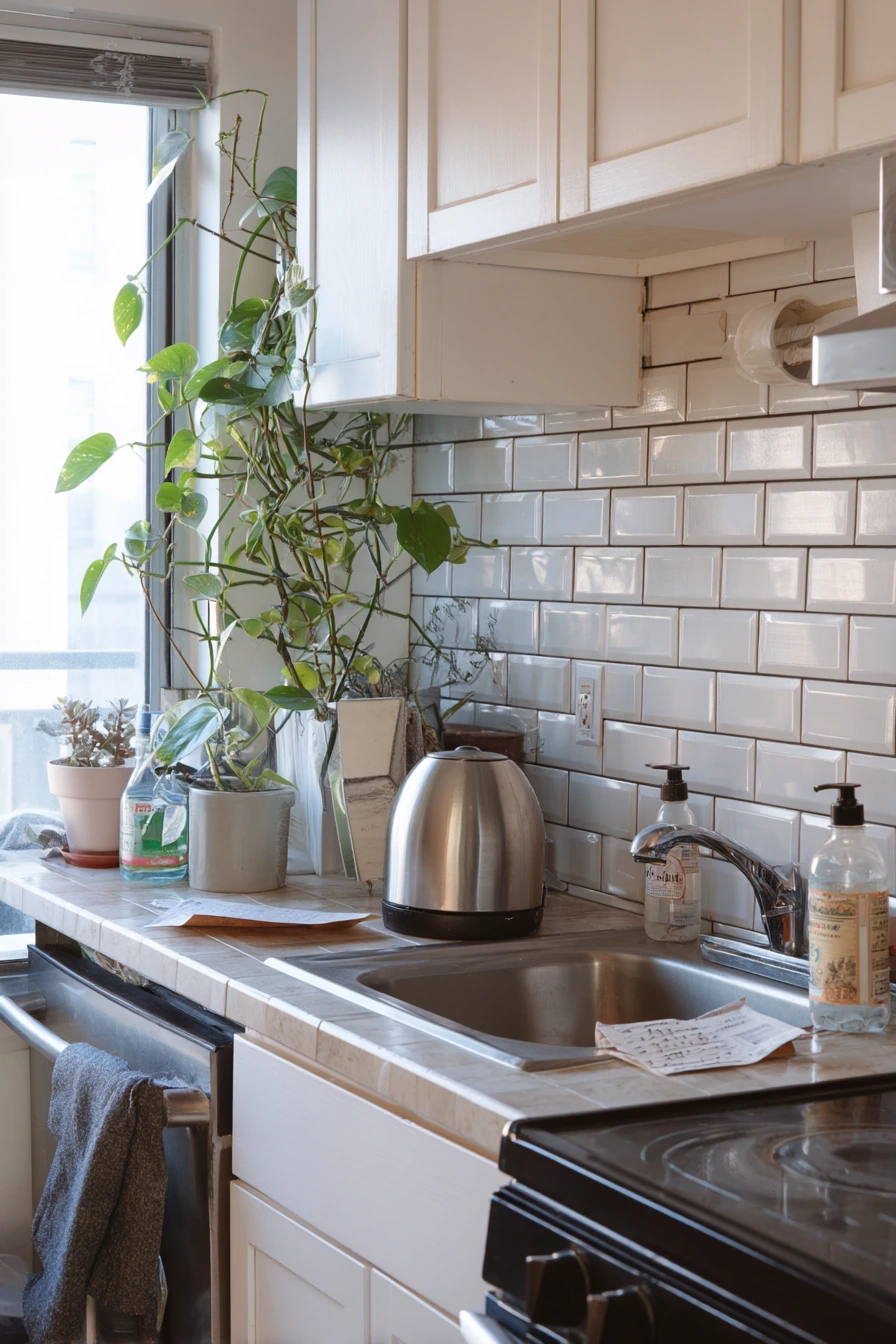 2. Budget-Friendly Peel-and-Stick in a Renter Kitchen