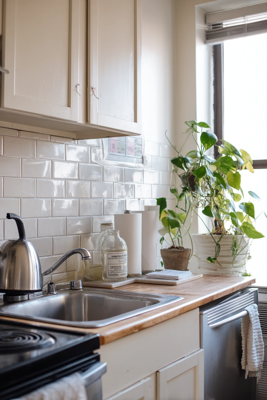 2. Budget-Friendly Peel-and-Stick in a Renter Kitchen