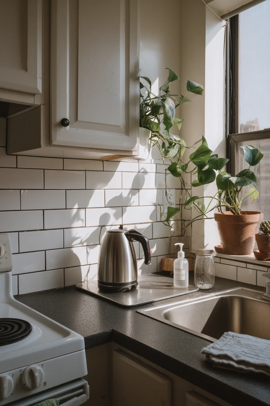 2. Budget-Friendly Peel-and-Stick in a Renter Kitchen