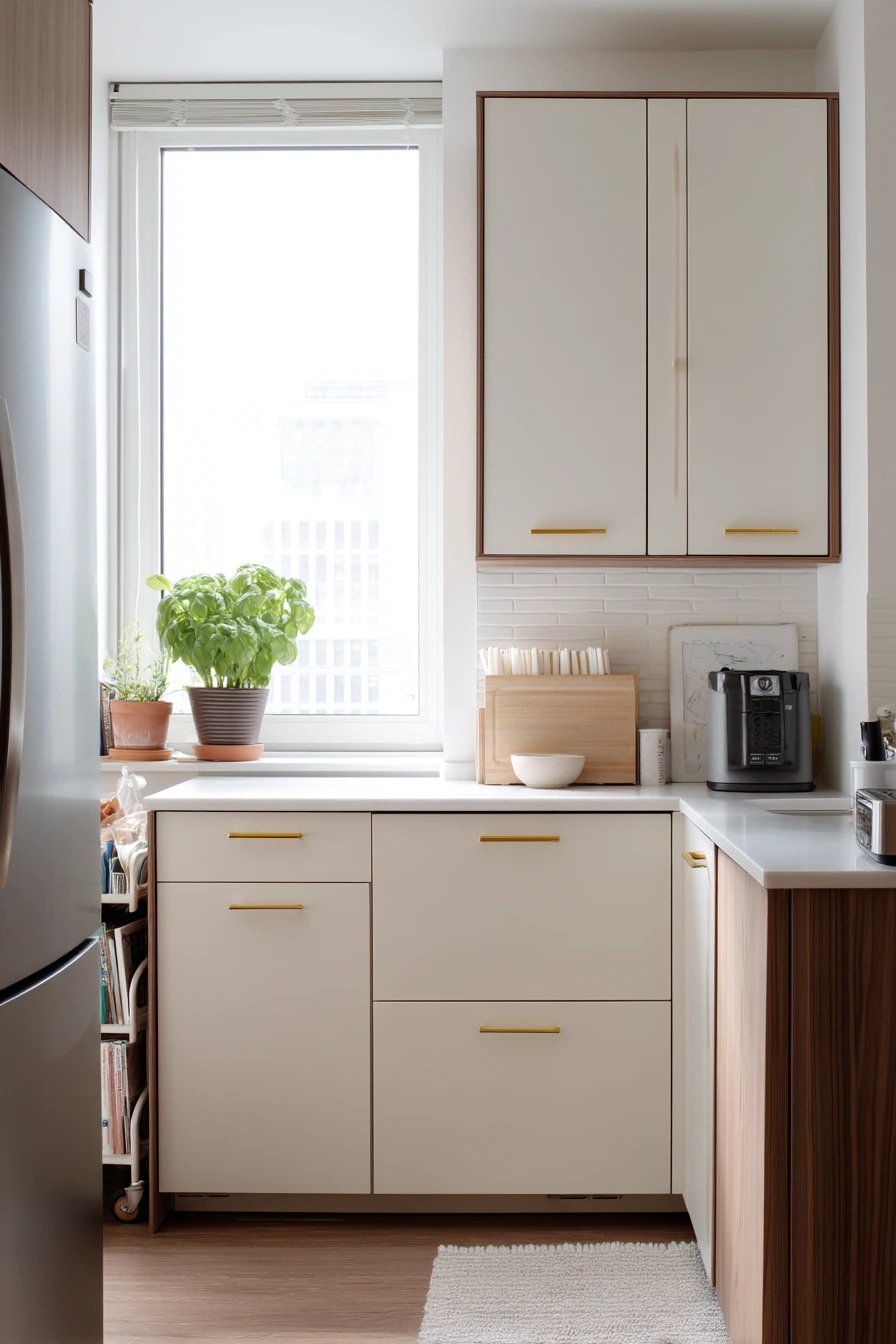 3. Renter-friendly cabinet upgrades in a compact apartment