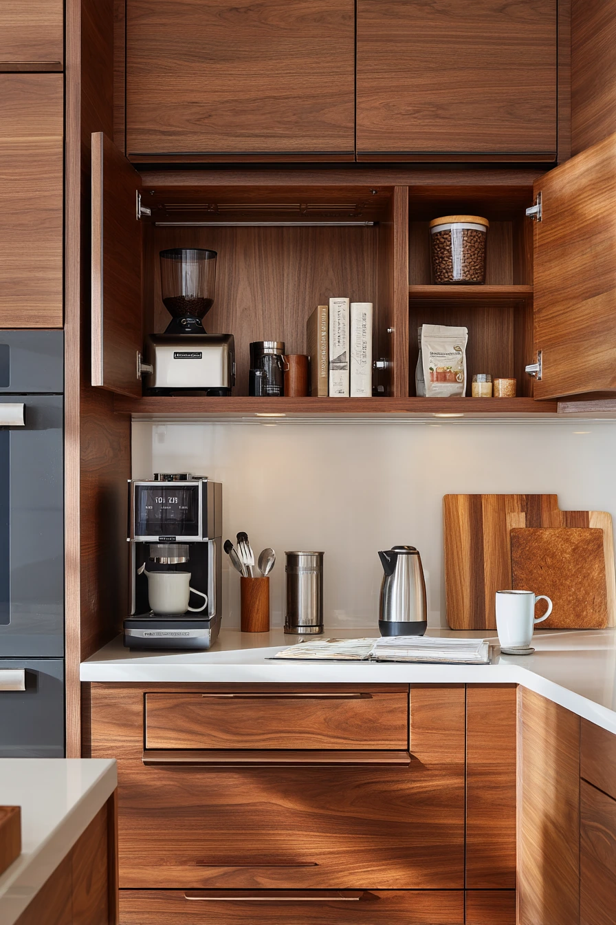 4. Deep lower cabinets for hidden appliance storage