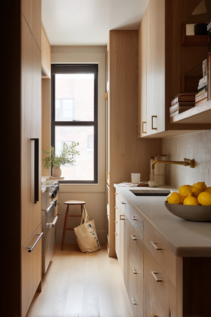 1. Small galley kitchen with clever cabinet storage