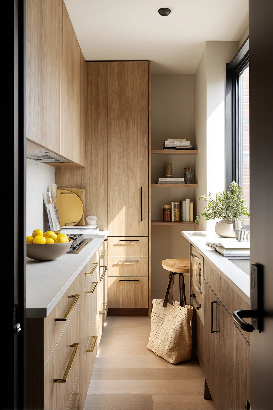 1. Small galley kitchen with clever cabinet storage