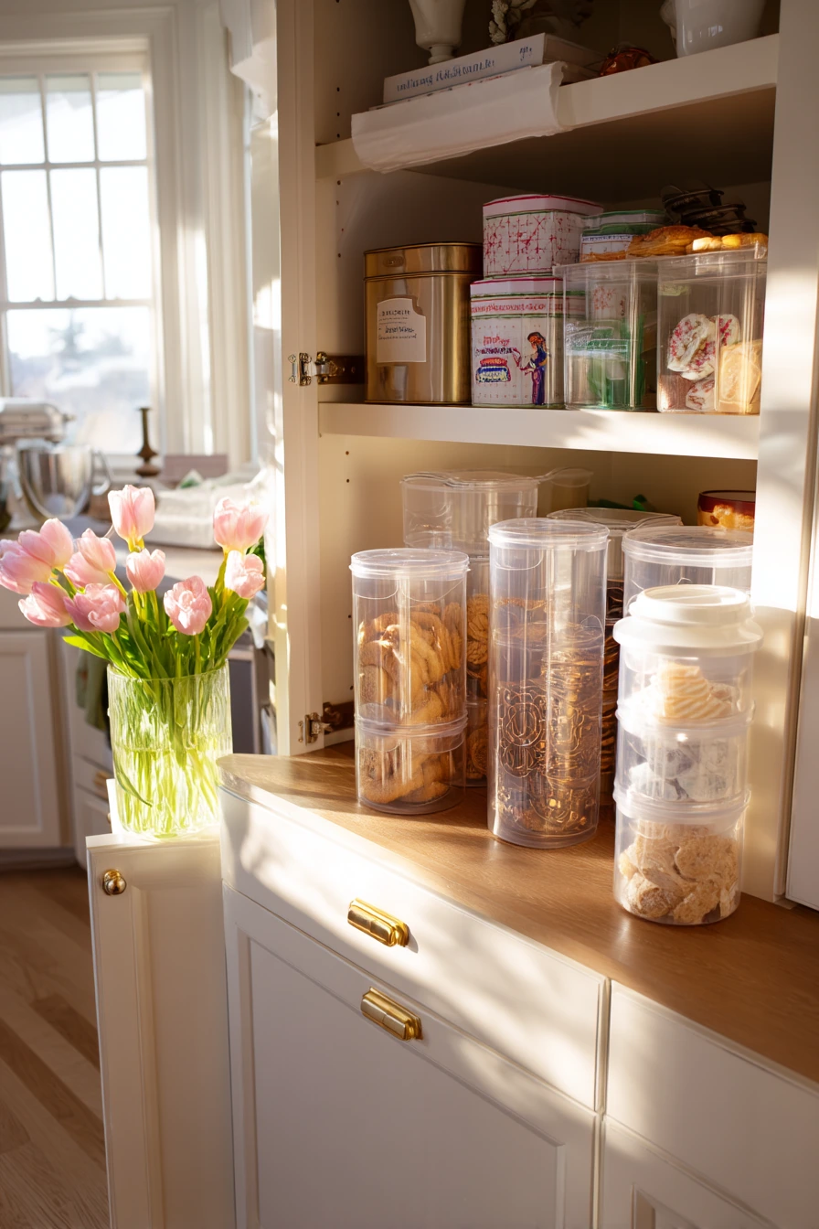 Seasonal Reset with Clear Bins and Labels