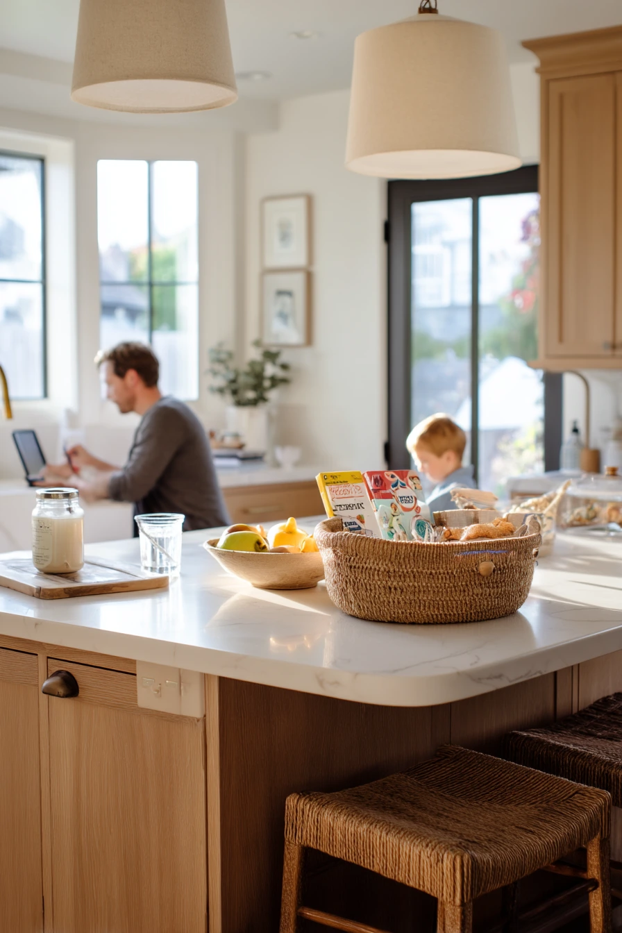Family-Friendly Kitchen Island Hub