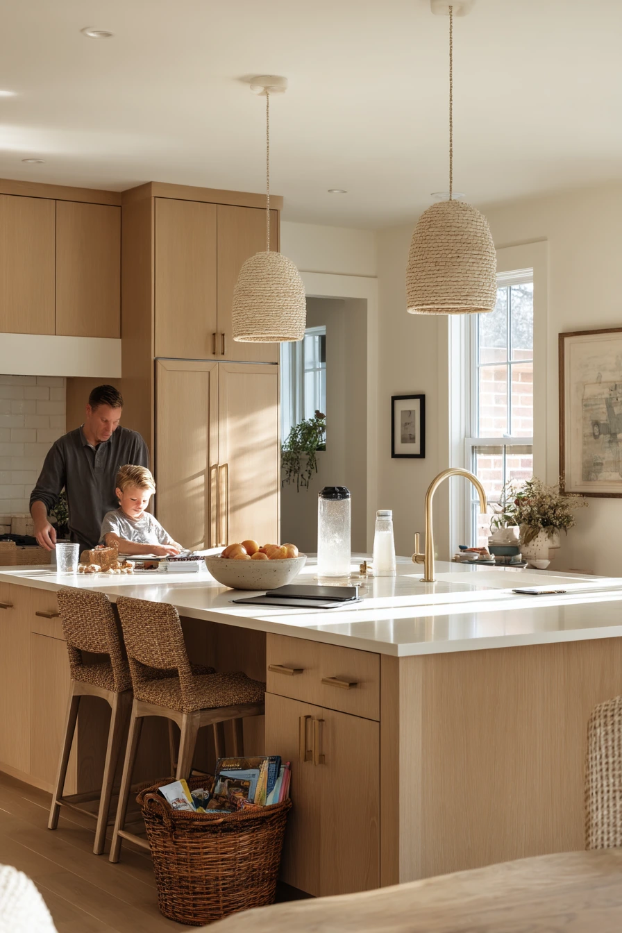Family-Friendly Kitchen Island Hub