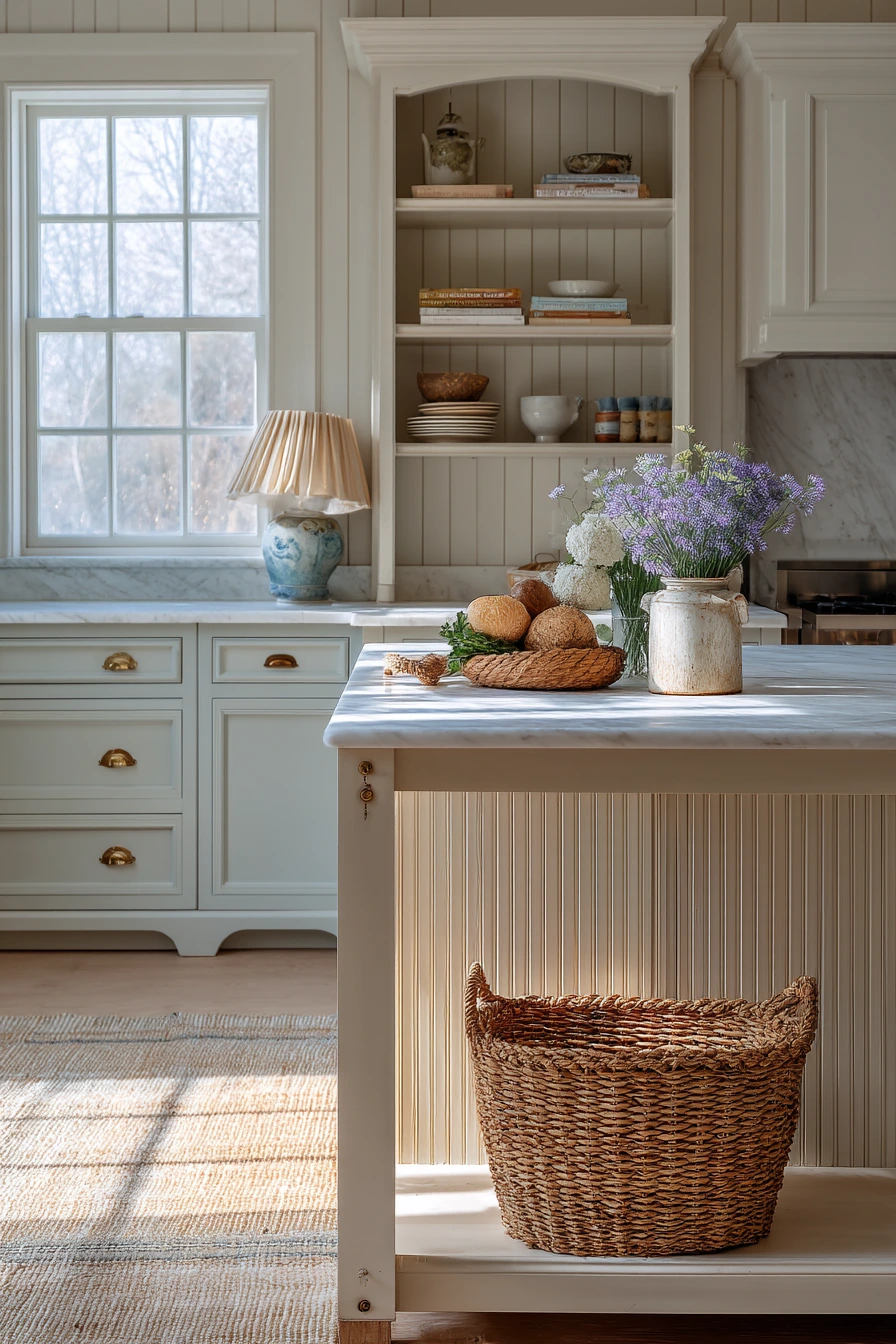 Modern Cottage Island With Vintage Touches