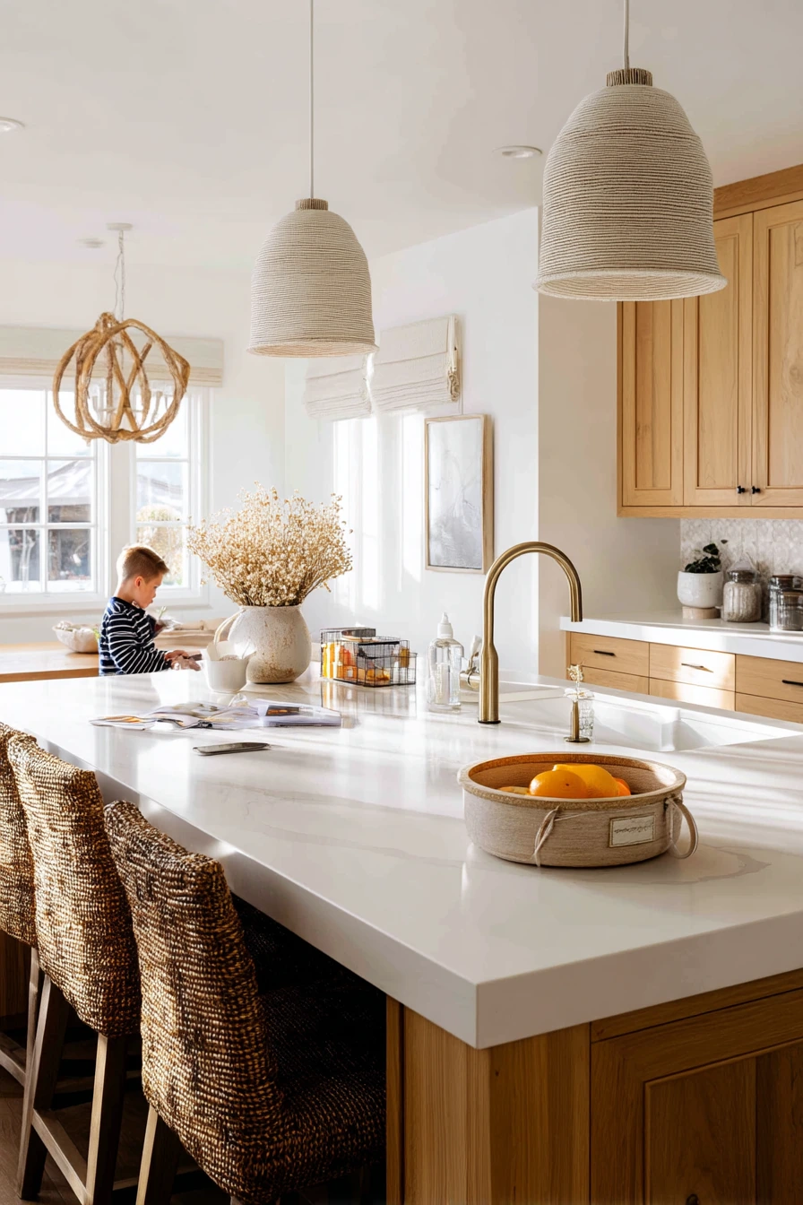 Family-Friendly Kitchen Island Hub