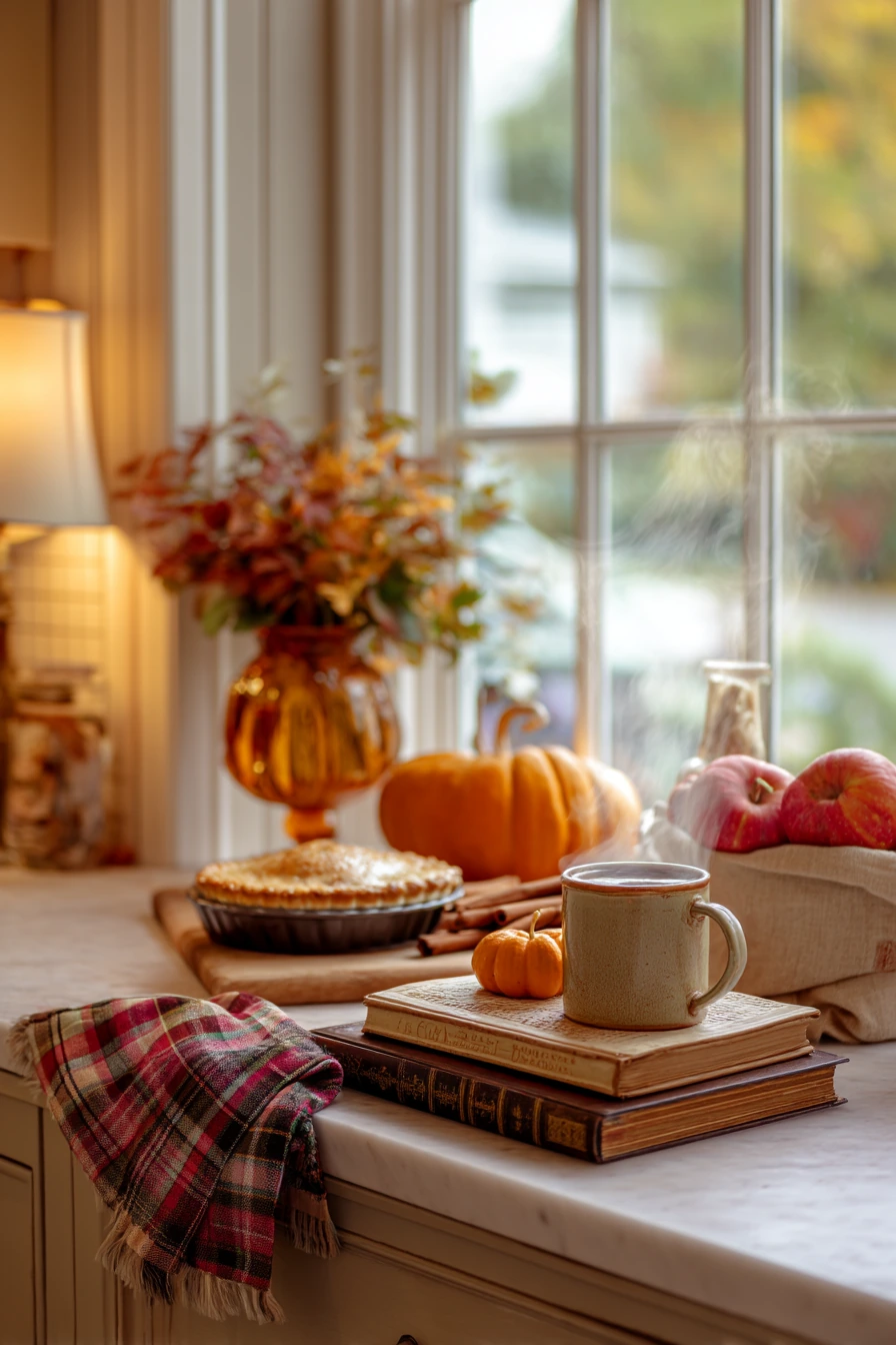 Seasonal Autumn Kitchen Island Styling