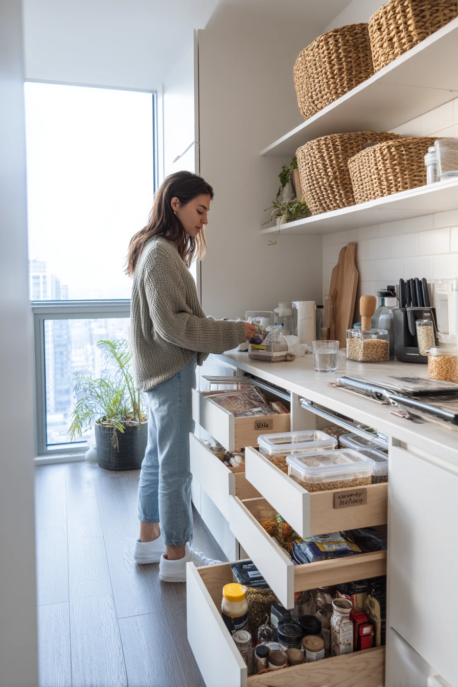 1. Small Apartment Pantry Drawer System