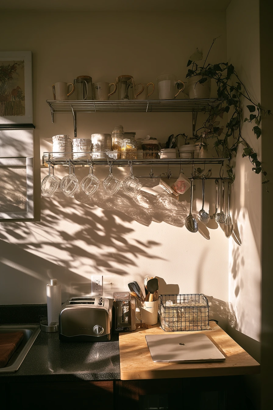 6. Small-Space Vertical Storage for a Studio Kitchen