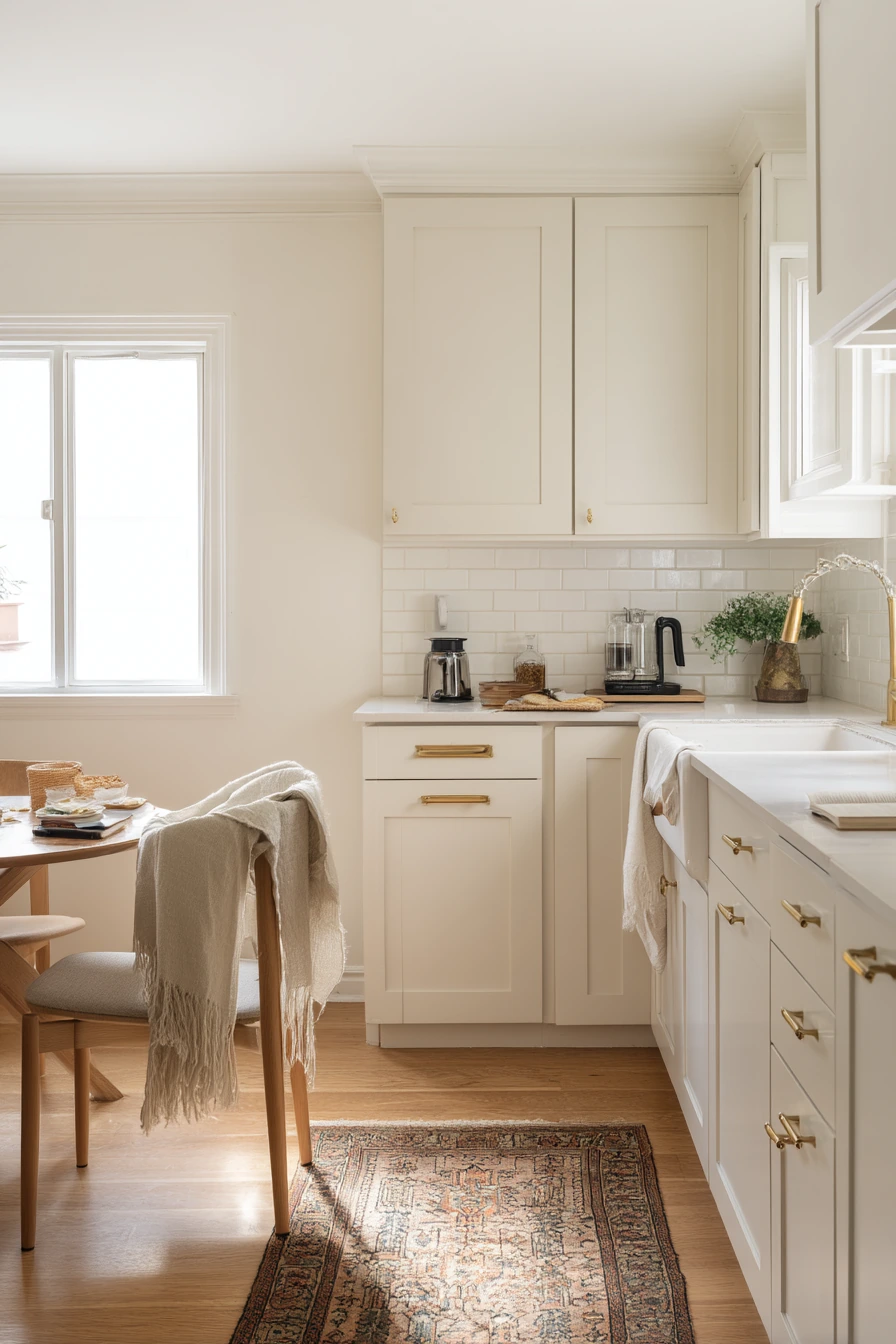 Warm White Cabinets with Easy Everyday Charm
