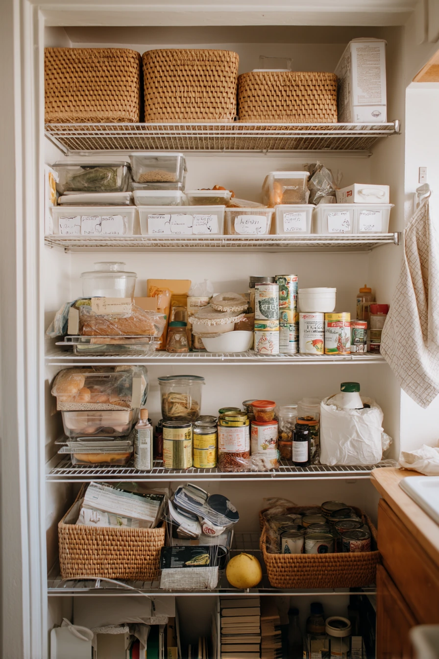 4. Budget Renter-Friendly Wire Shelf Pantry