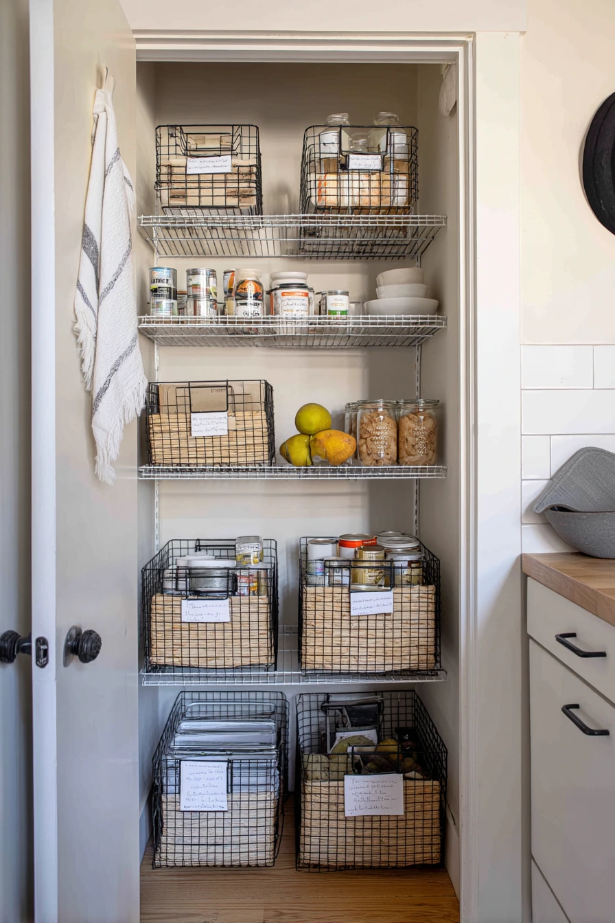 4. Budget Renter-Friendly Wire Shelf Pantry