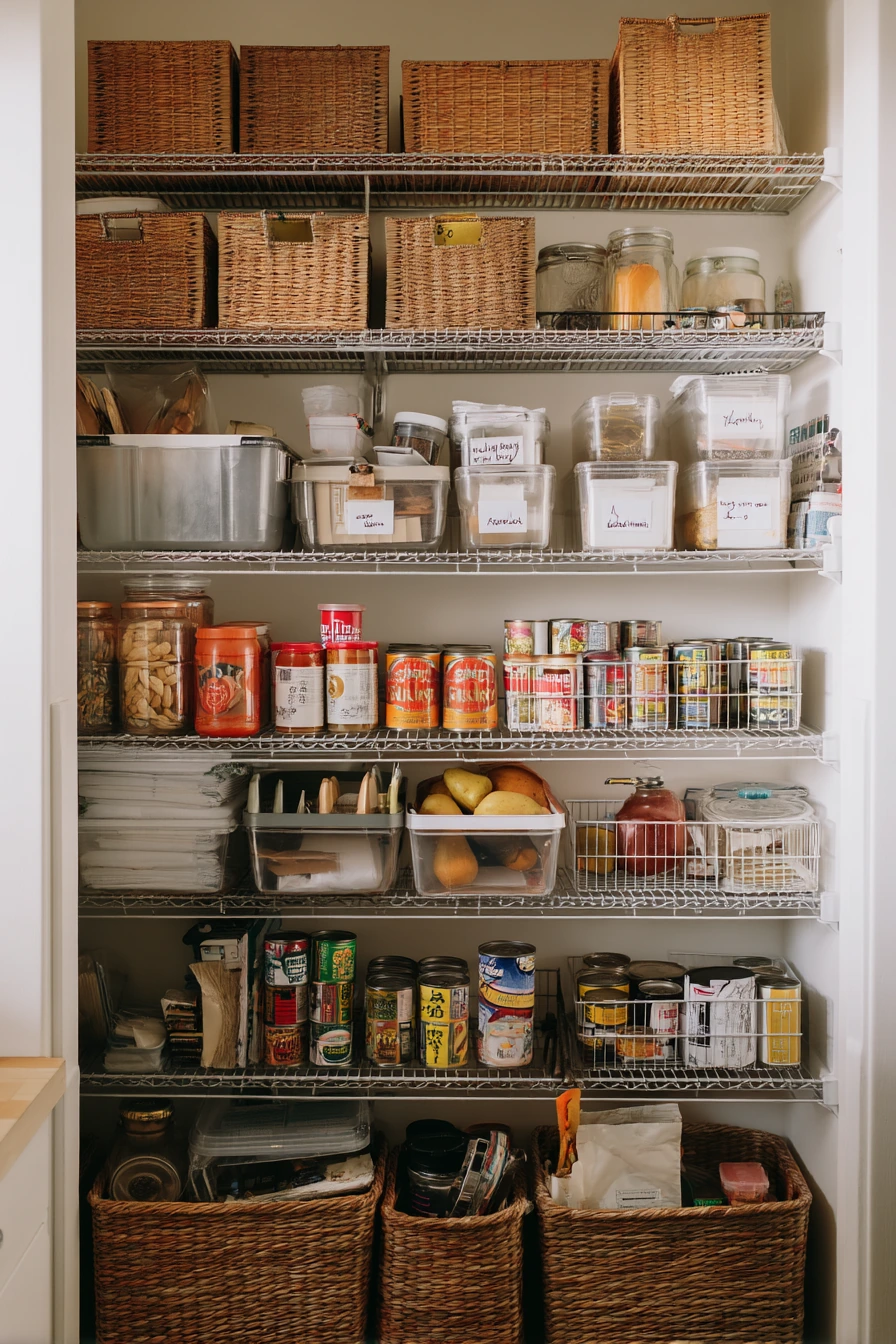 4. Budget Renter-Friendly Wire Shelf Pantry