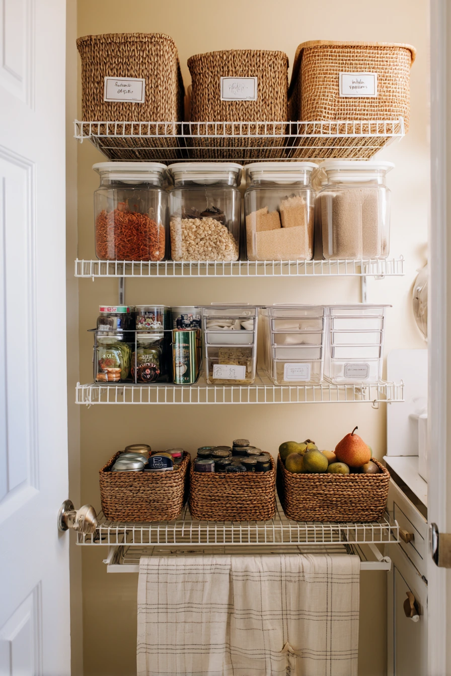 4. Budget Renter-Friendly Wire Shelf Pantry