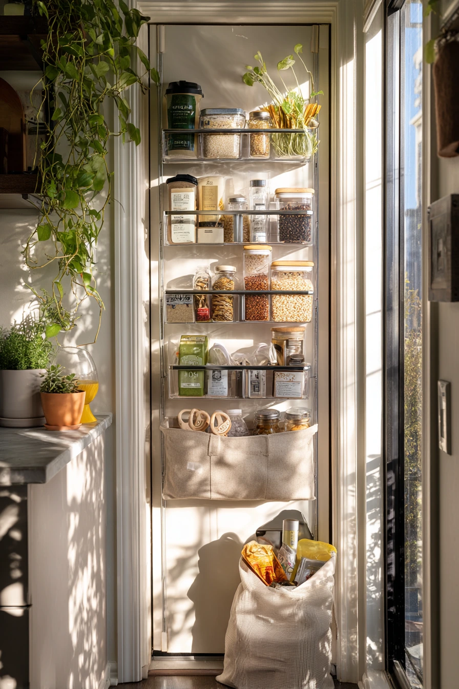 5. Tiny Pantry Closet Behind Sliding Door