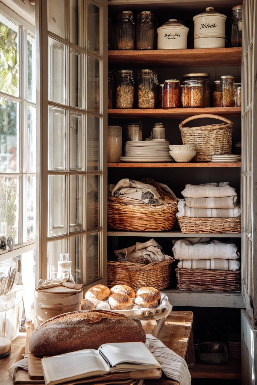 9. Farmhouse Pantry with Glass Door Display