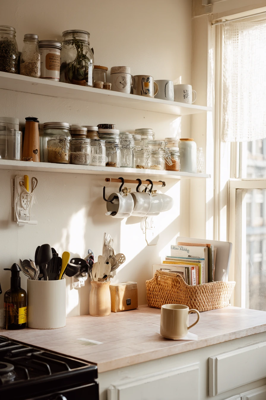 Small Kitchen Wall Storage That Feels Effortless