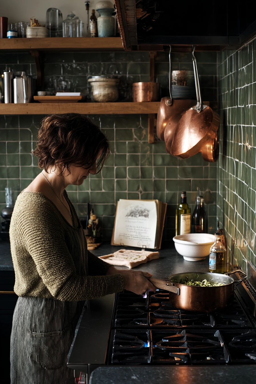 4. Handmade Tile Behind the Range for a Cook’s Kitchen