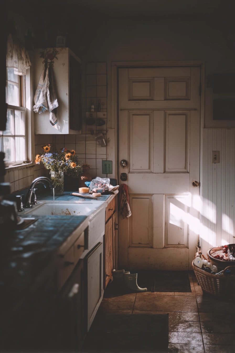 7. Farmhouse Kitchen with Beadboard and Tile Behind Sink
