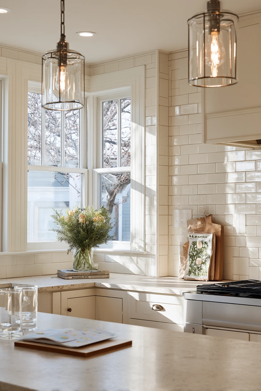 10. Classic Cream Tile for a Calm, Remodel-Ready Kitchen