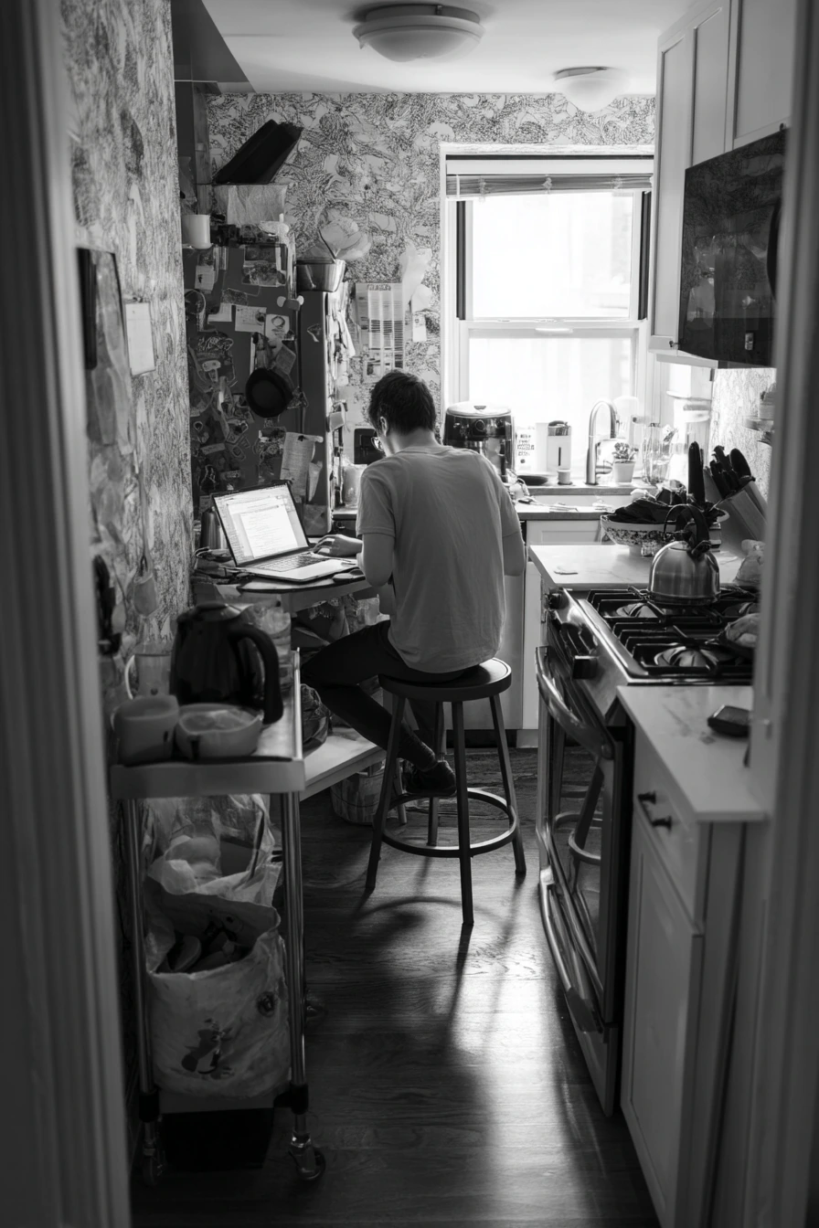 Tiny Kitchen With Clever Pattern