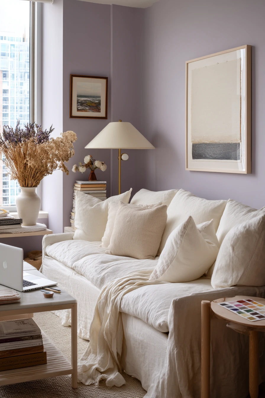 Dusty Lavender for a Soft Creative Home