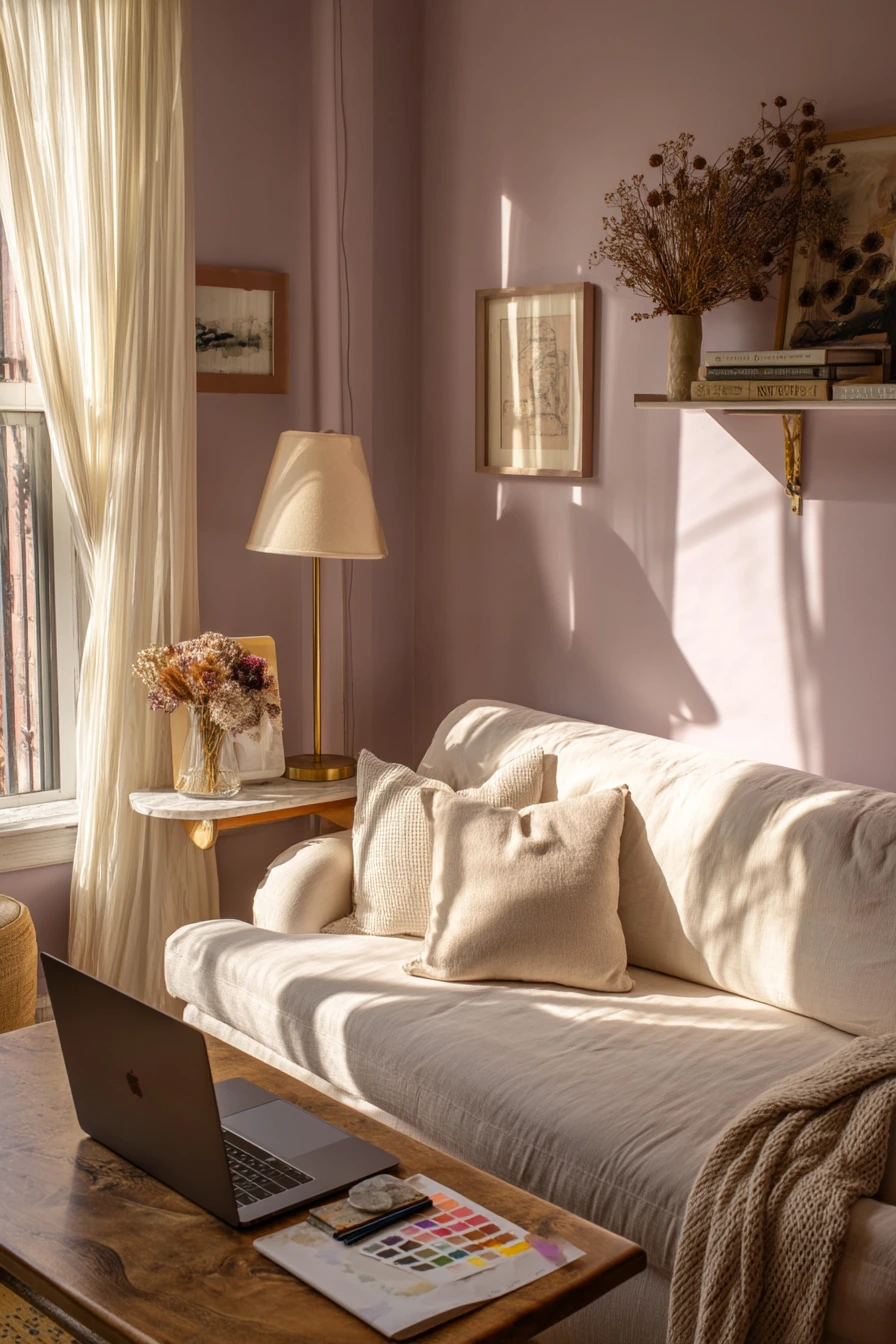 Dusty Lavender for a Soft Creative Home