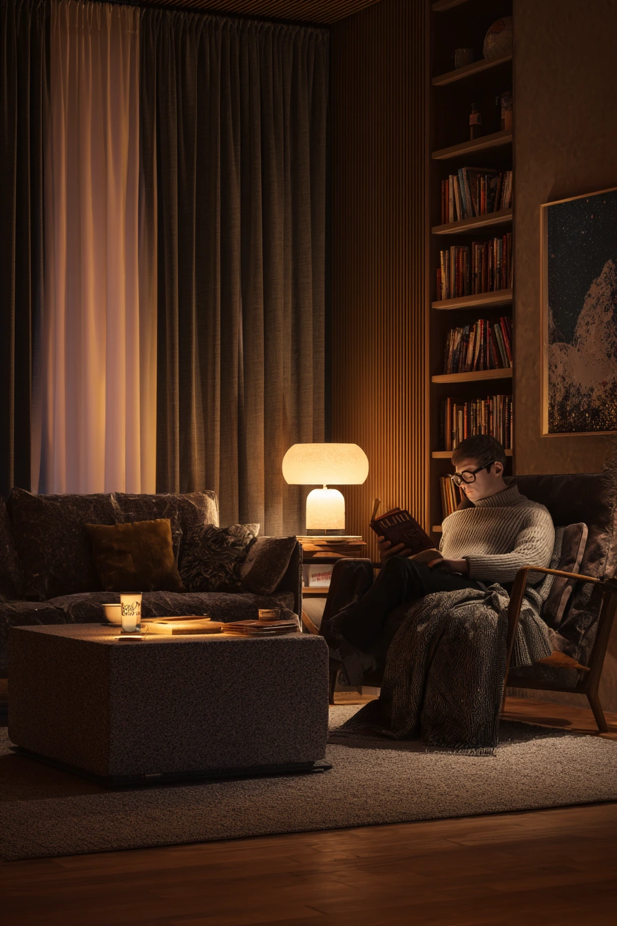 Cozy Evening Lamp Glow
