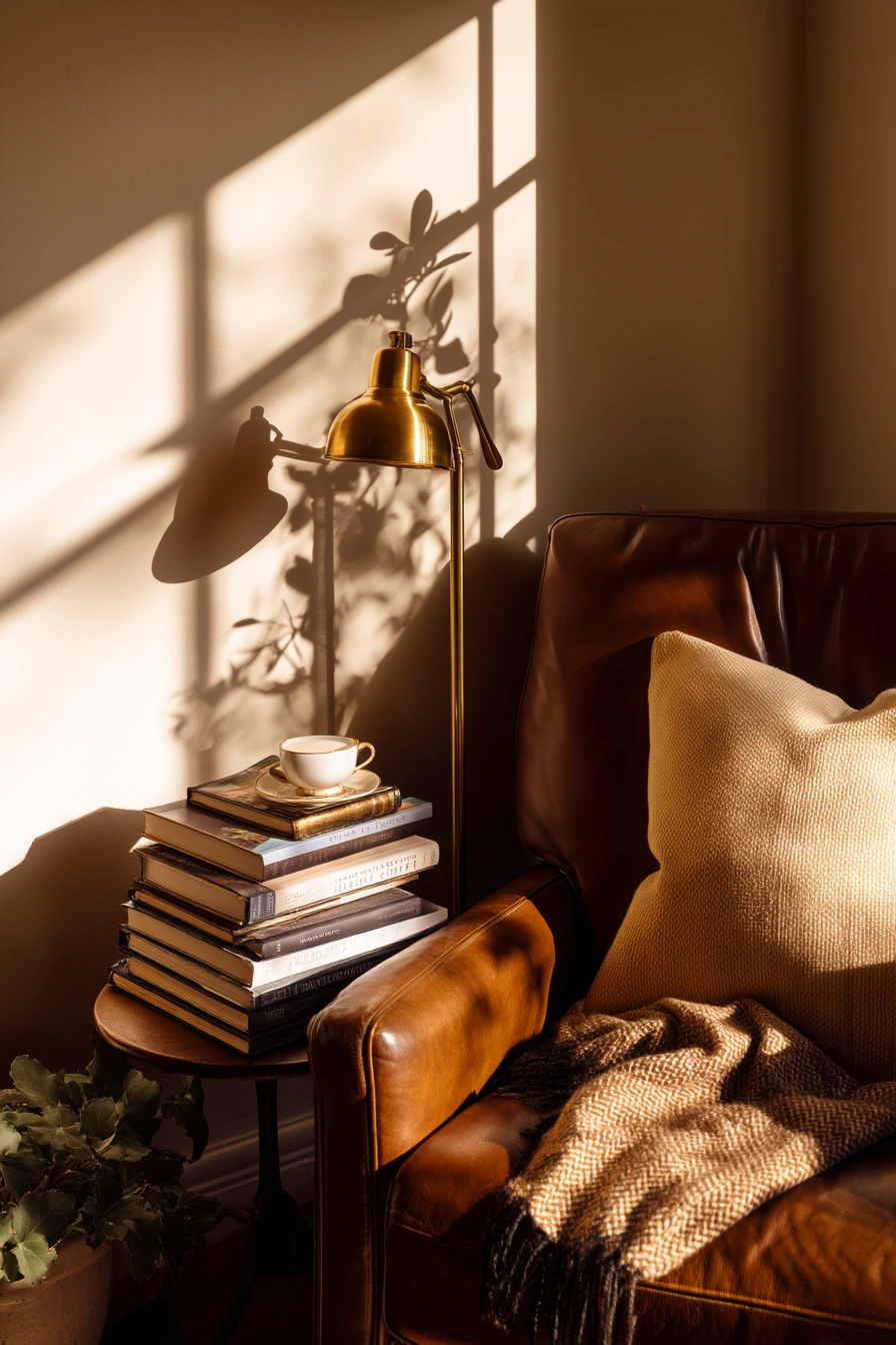 Cozy Reading Nook with One Perfect Lamp